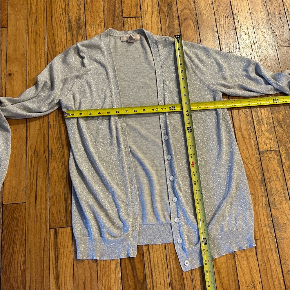 Banana Republic Sparkly Silver Cardigan - Women’s Size Large - Picture 5 of 6
